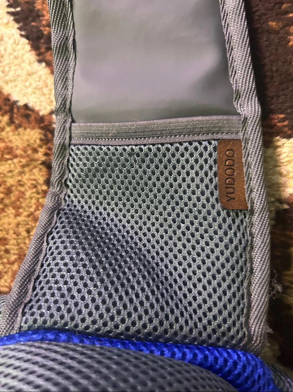 Grey and Blue Crossbody Sling Pet Carrier - In Great Shape